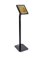 Adjustable iPad pro 12.9" floor stand with black enclosure
