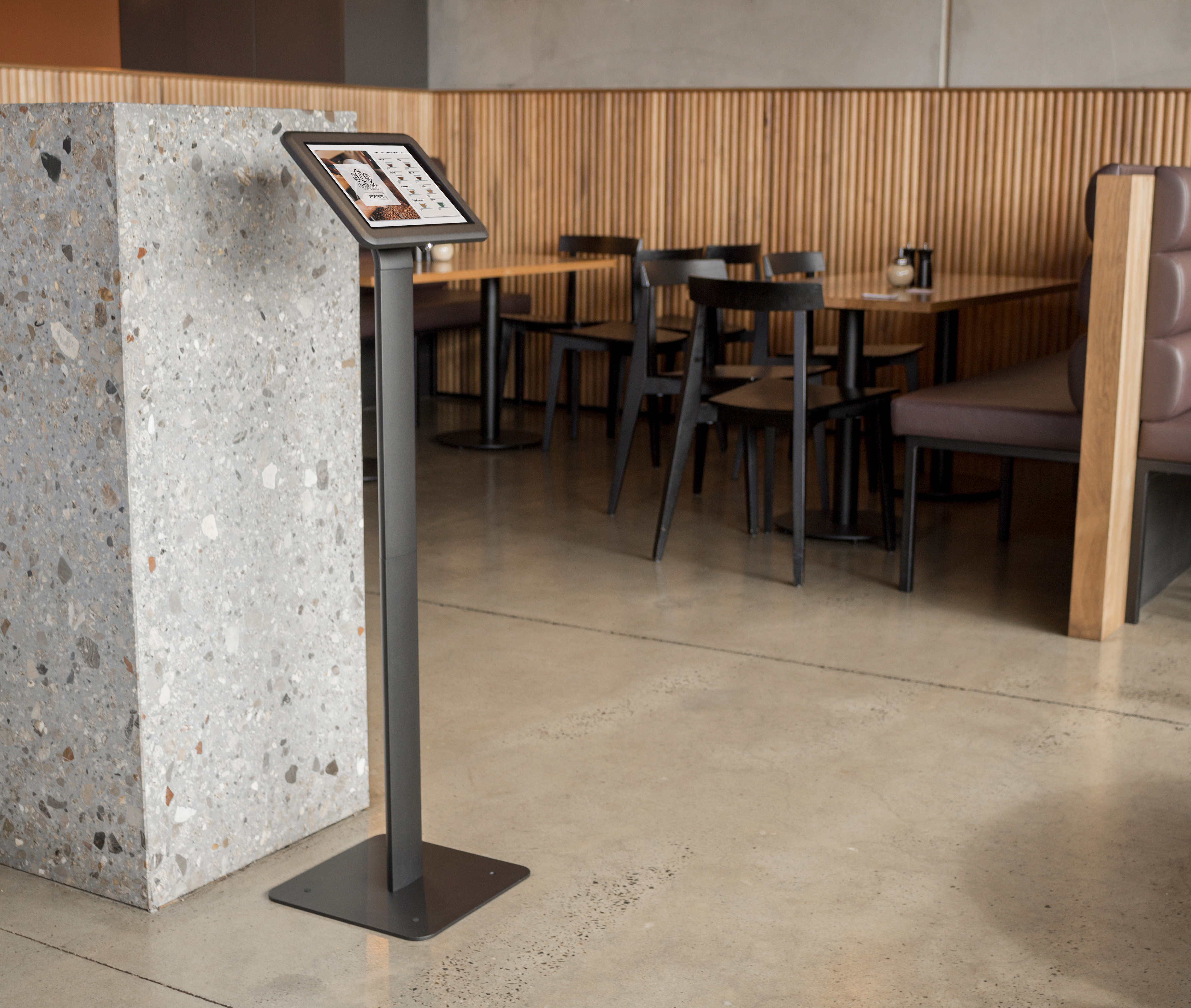 BOSSTAB Ellite EVO iPad Floor Stand w/ Locking Enclosure, Internal Cable Management - Image 3