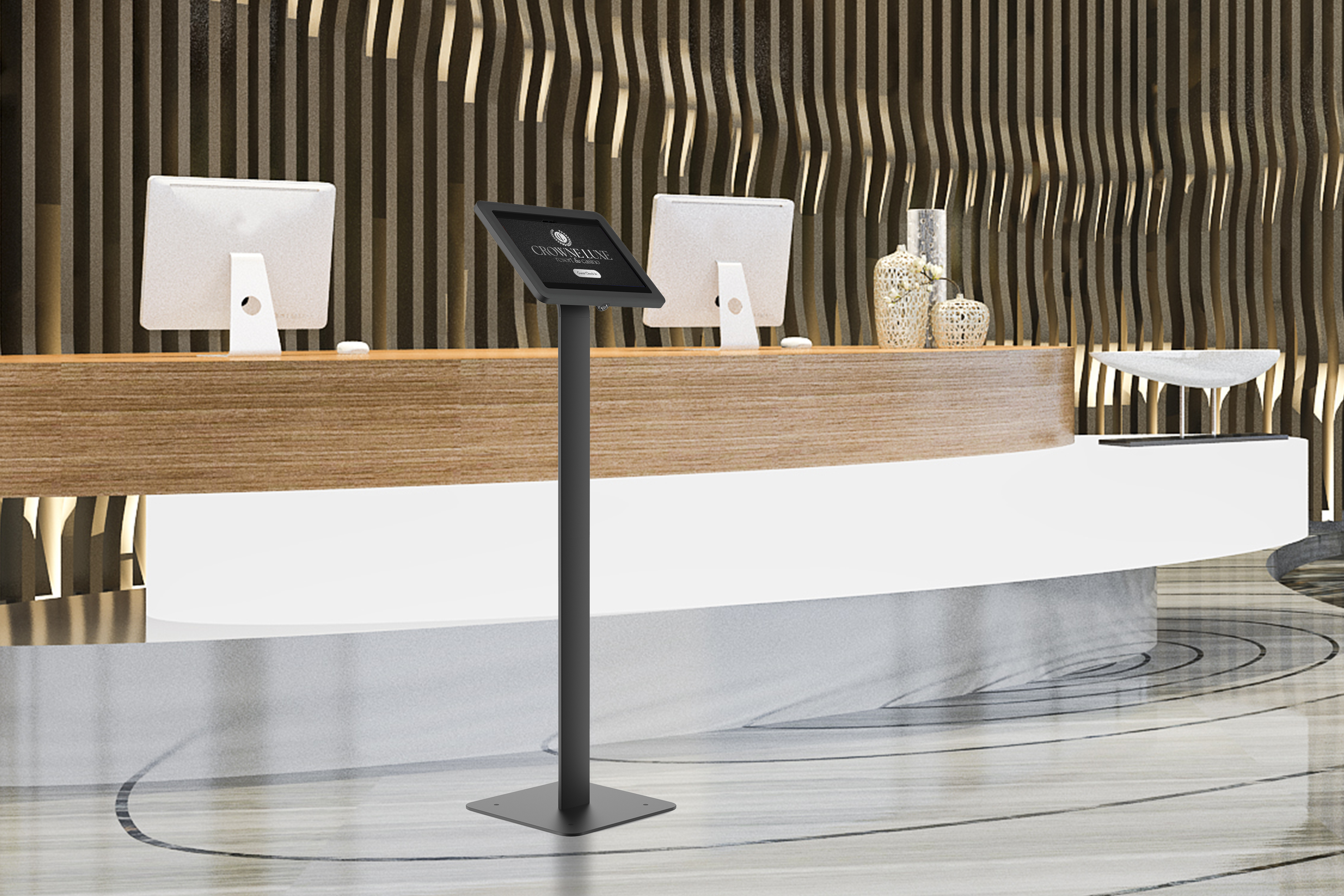 BOSSTAB Ellite EVO Samsung Galaxy Floor Stand w/ Locking Enclosure, Cable Management - Image 5