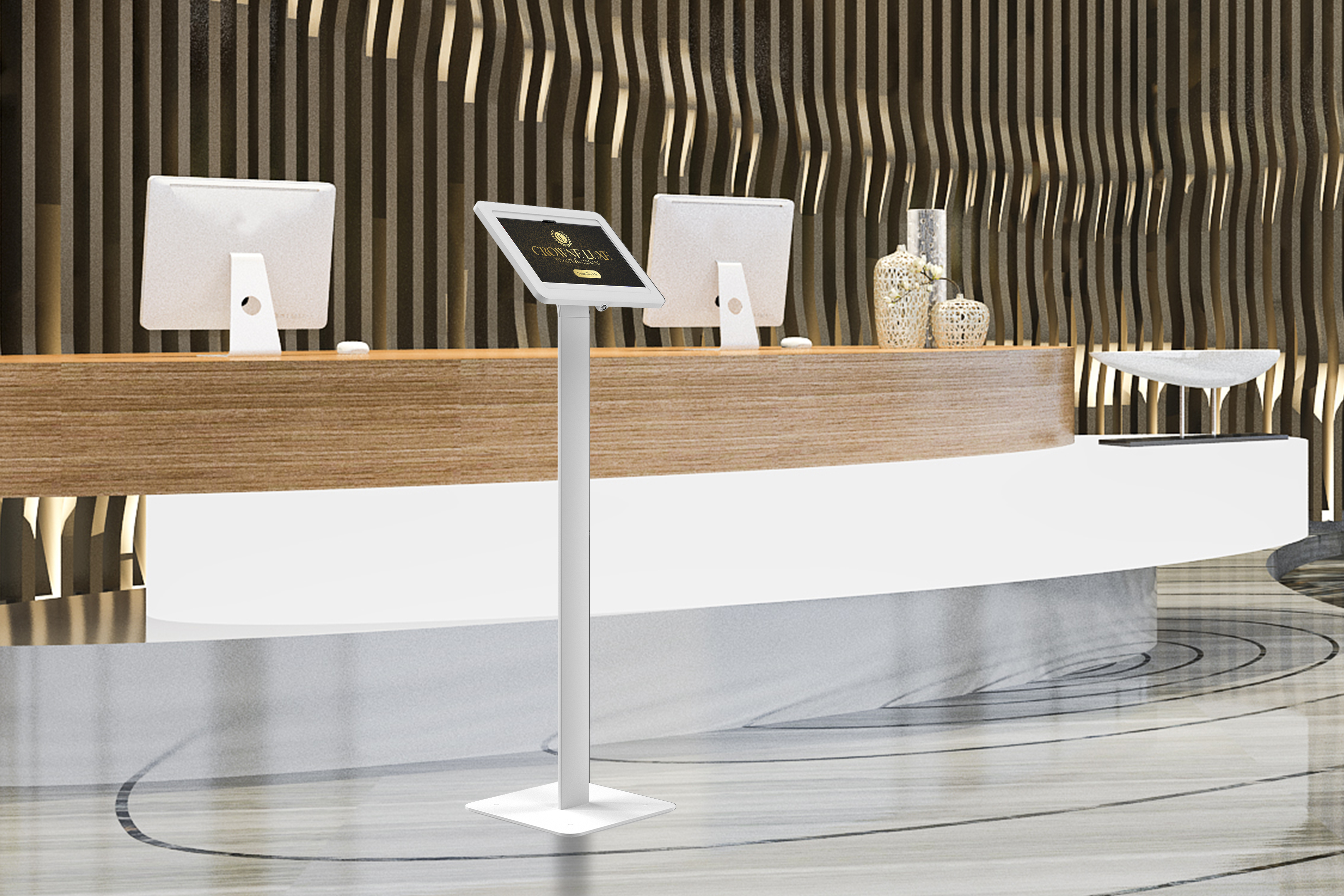 BOSSTAB Ellite EVO Samsung Galaxy Floor Stand w/ Locking Enclosure, Cable Management - Image 5