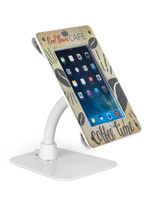 White acrylic custom secure flexible iPad stand