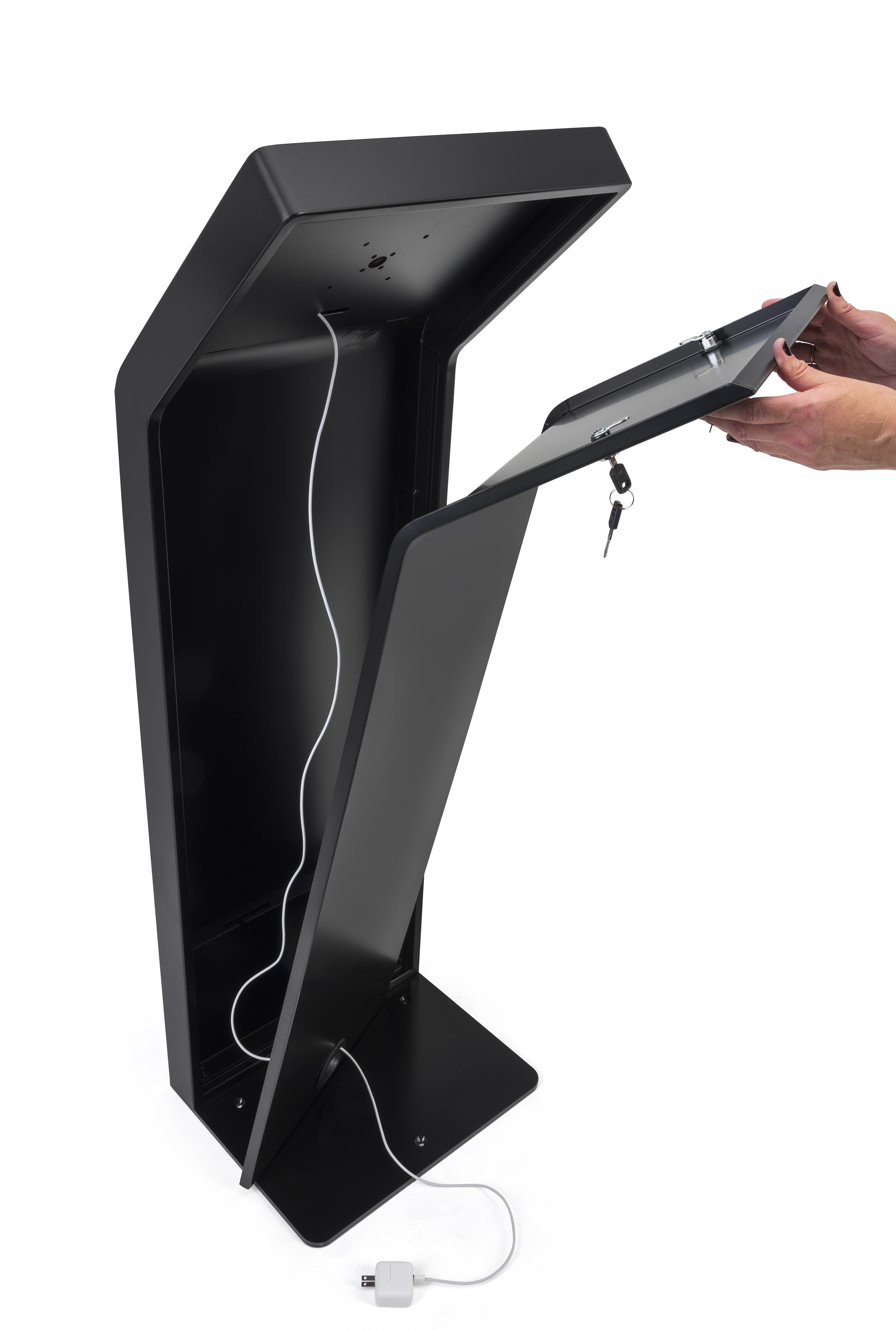 12.Tablet Stand LED Light Box w/ Custom Artwork & Locking Enclosure - Multi Colored - Image 8