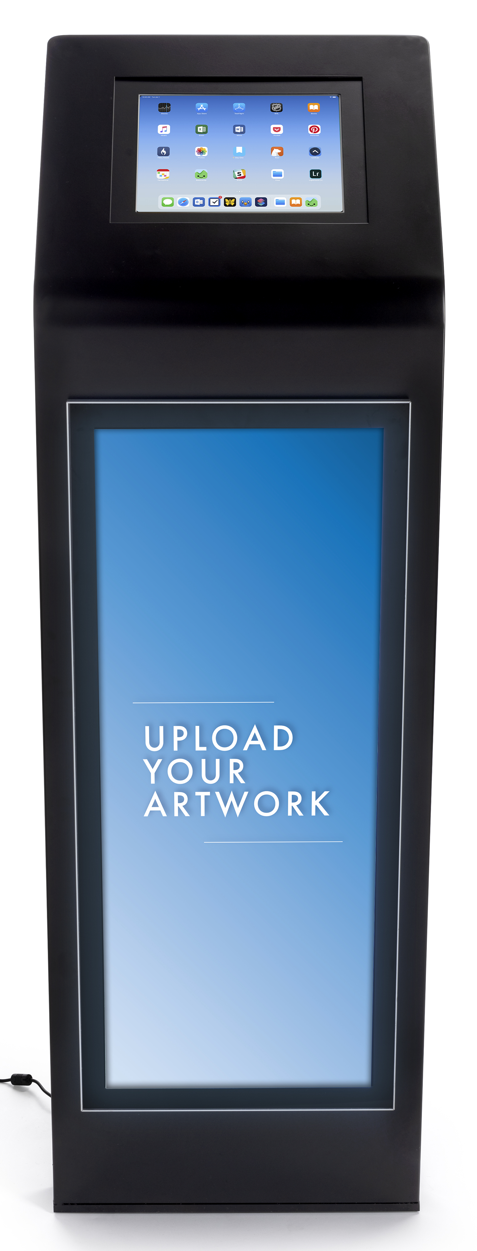 12.Tablet Stand LED Light Box w/ Custom Artwork & Locking Enclosure - Multi Colored - Image 2