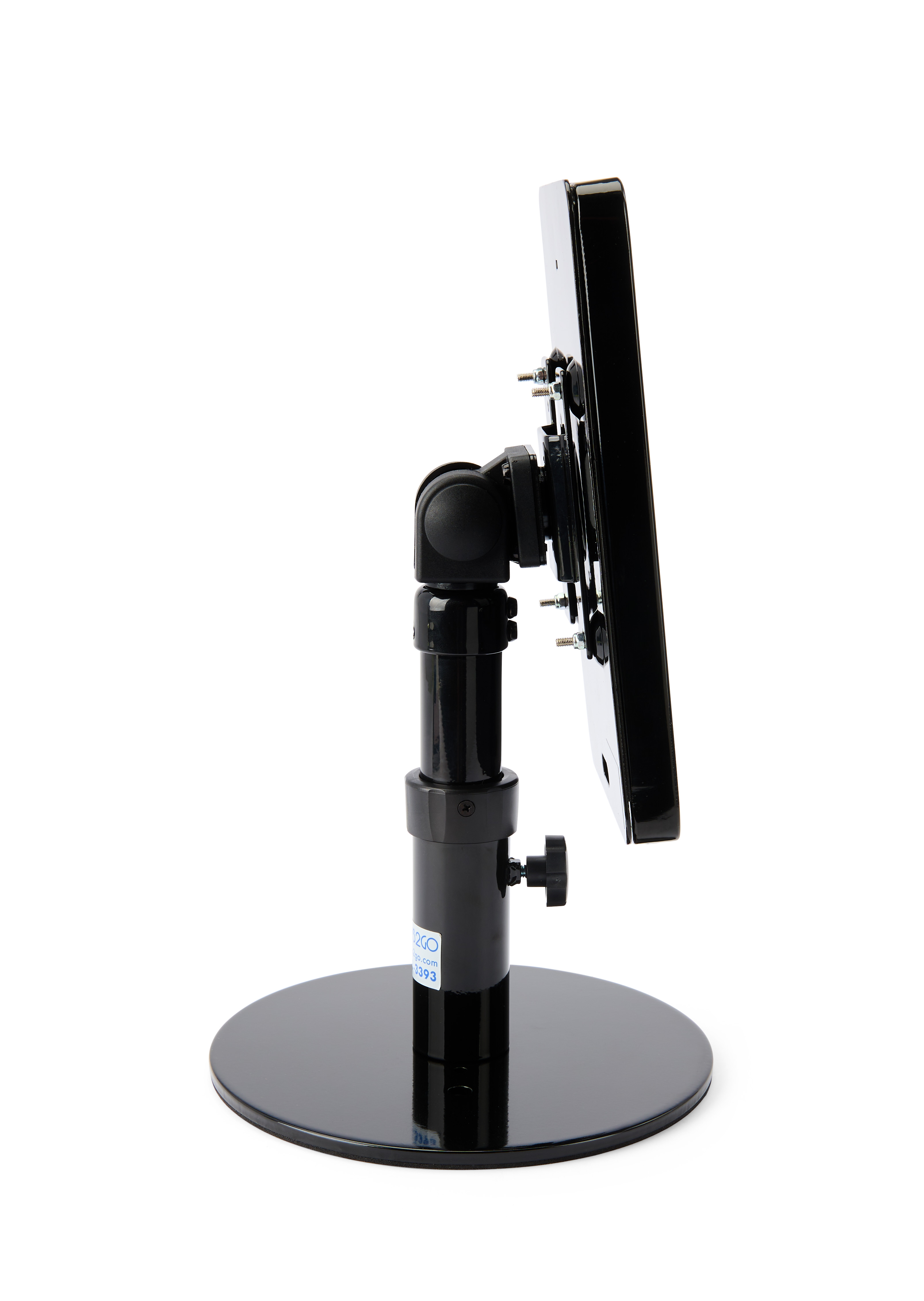 Adjustable iPad Mini Counter Stand w/ Locking Enclosure & Rotating Bracket - Black - Image 5