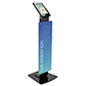 Pillar base iPad Pro kiosk with printed poster for high quality branded messaging