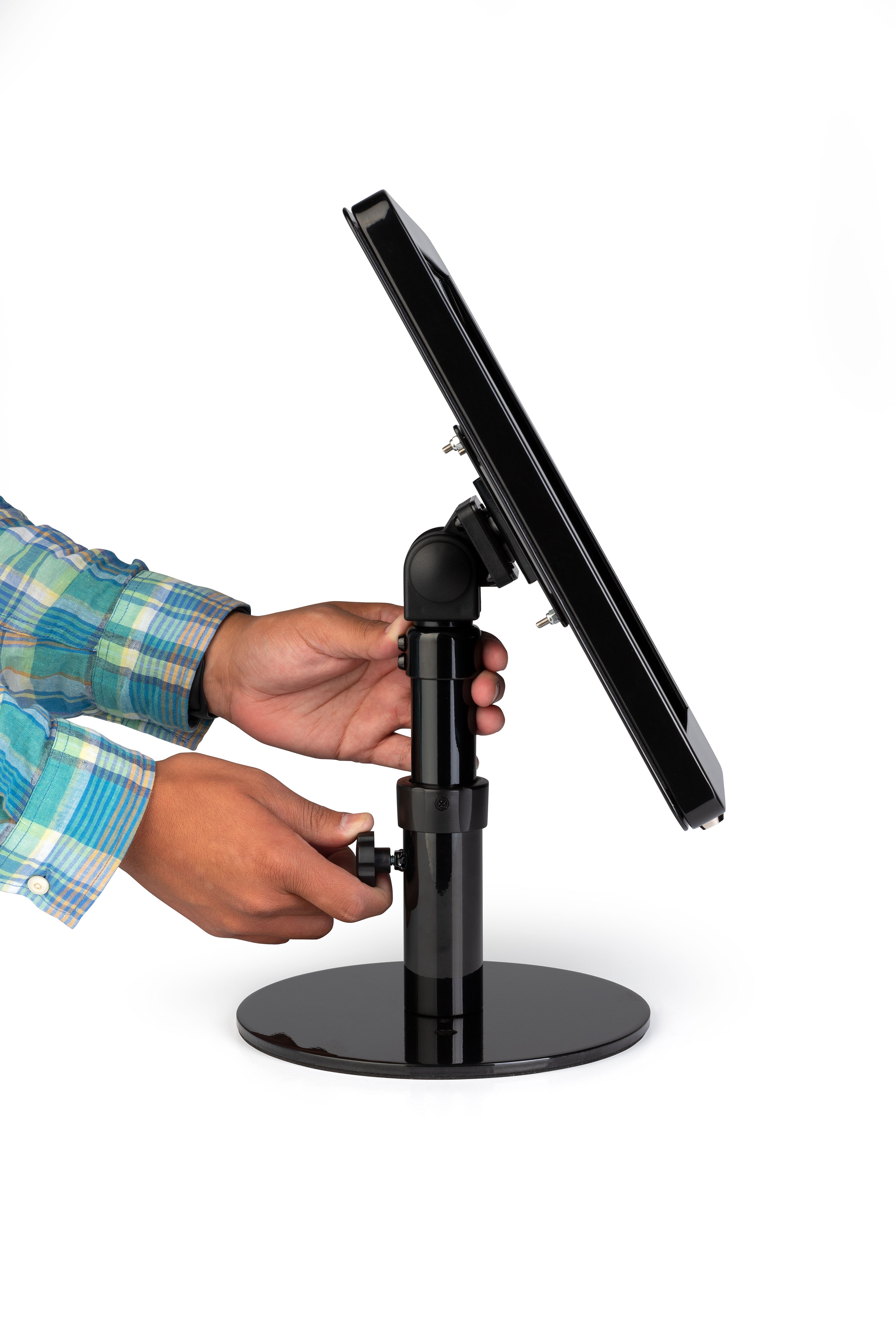 Navigator Series iPad Pro Counter Stand/Mount & Adjustable Enclosure w/ Lock - Black - Image 6