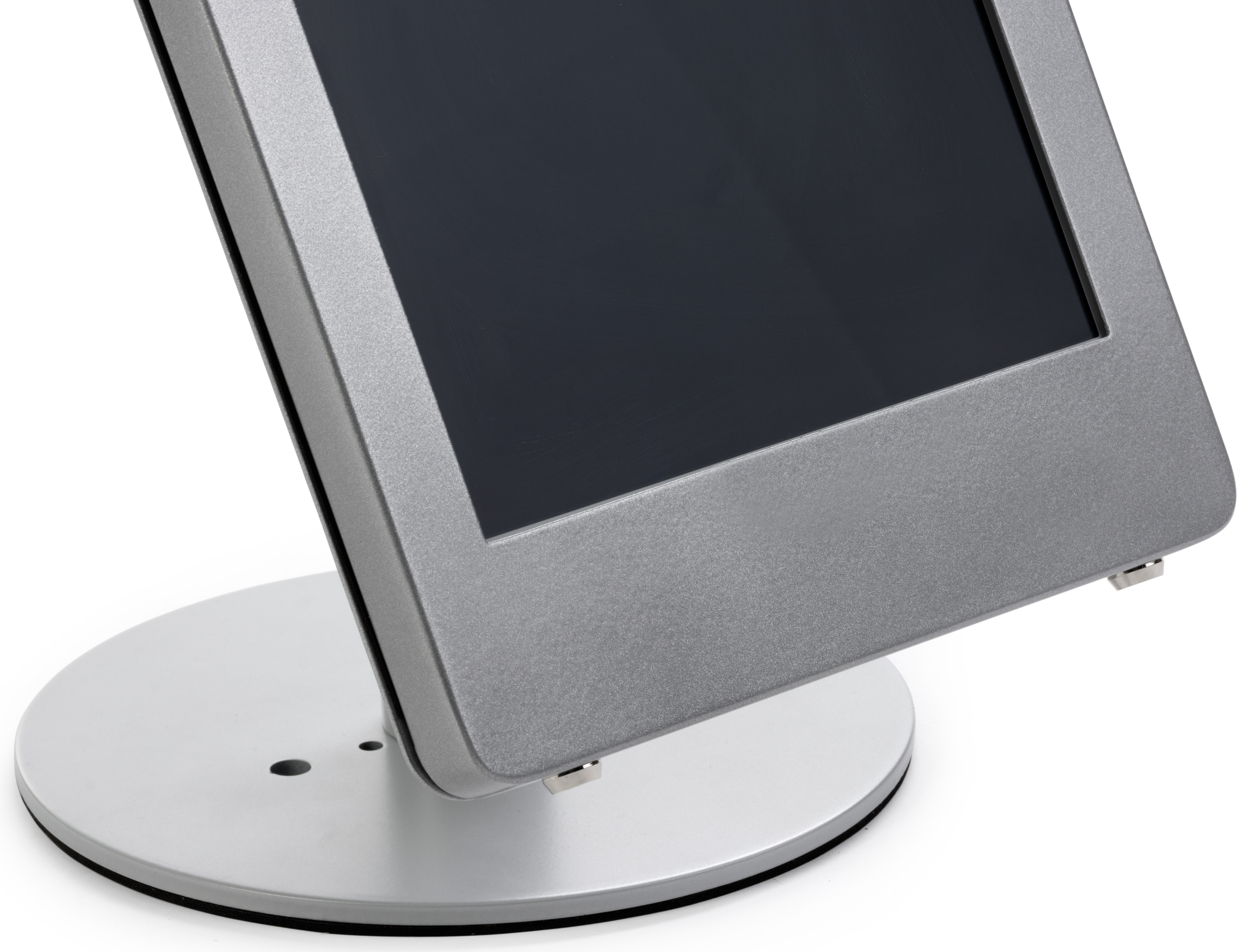 iPad Pro Adjustable Desktop Stand, Locking Enclosure w/ Covered Home Button - Silver - Image 5