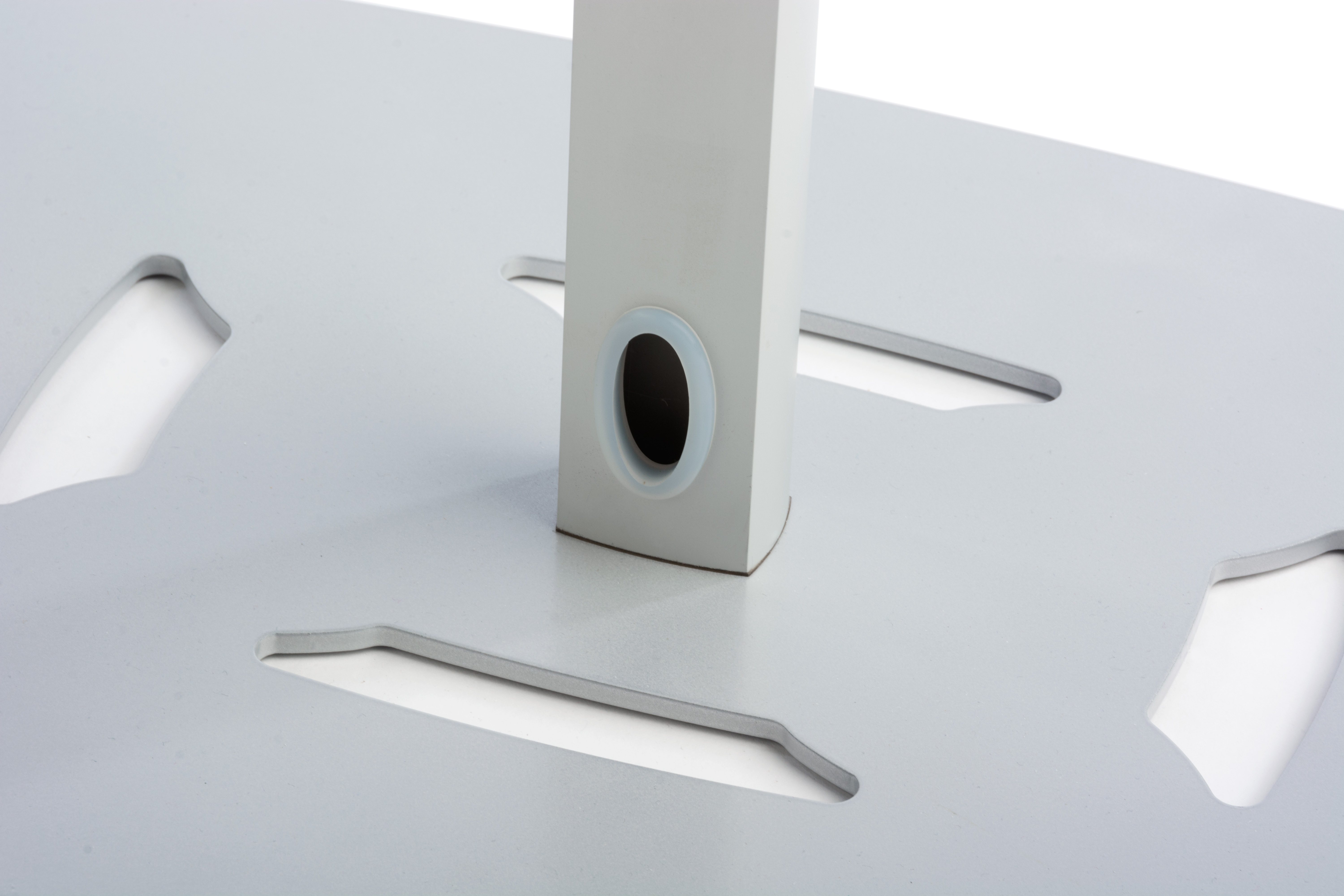 Adjustable iPad Pro Floor Stand, Locking Enclosure w/ Covered Home Button - Silver - Image 5