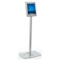Adjustable iPad Pro Floor Stand, Locking Enclosure w/ Exposed Home Button - Silver - Image 7