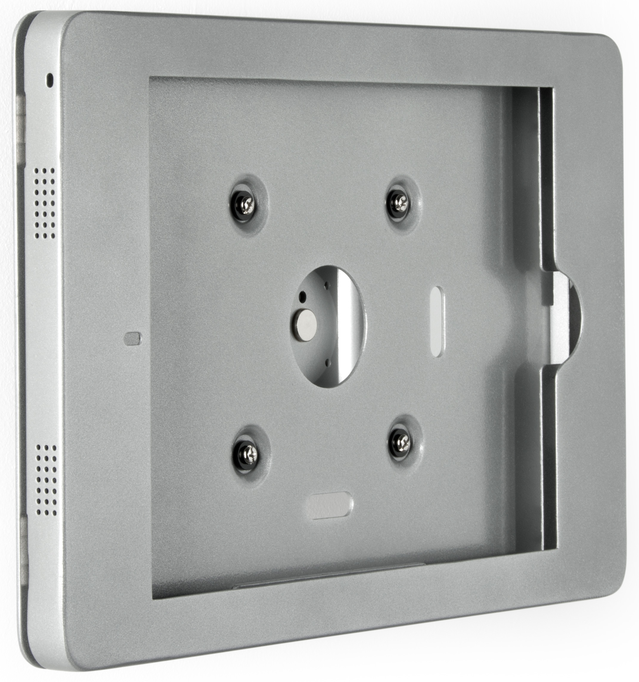 iPad Pro Wall Fixture w/ Exposed Home Button, Tilting & Rotating Bracket - Silver - Image 2