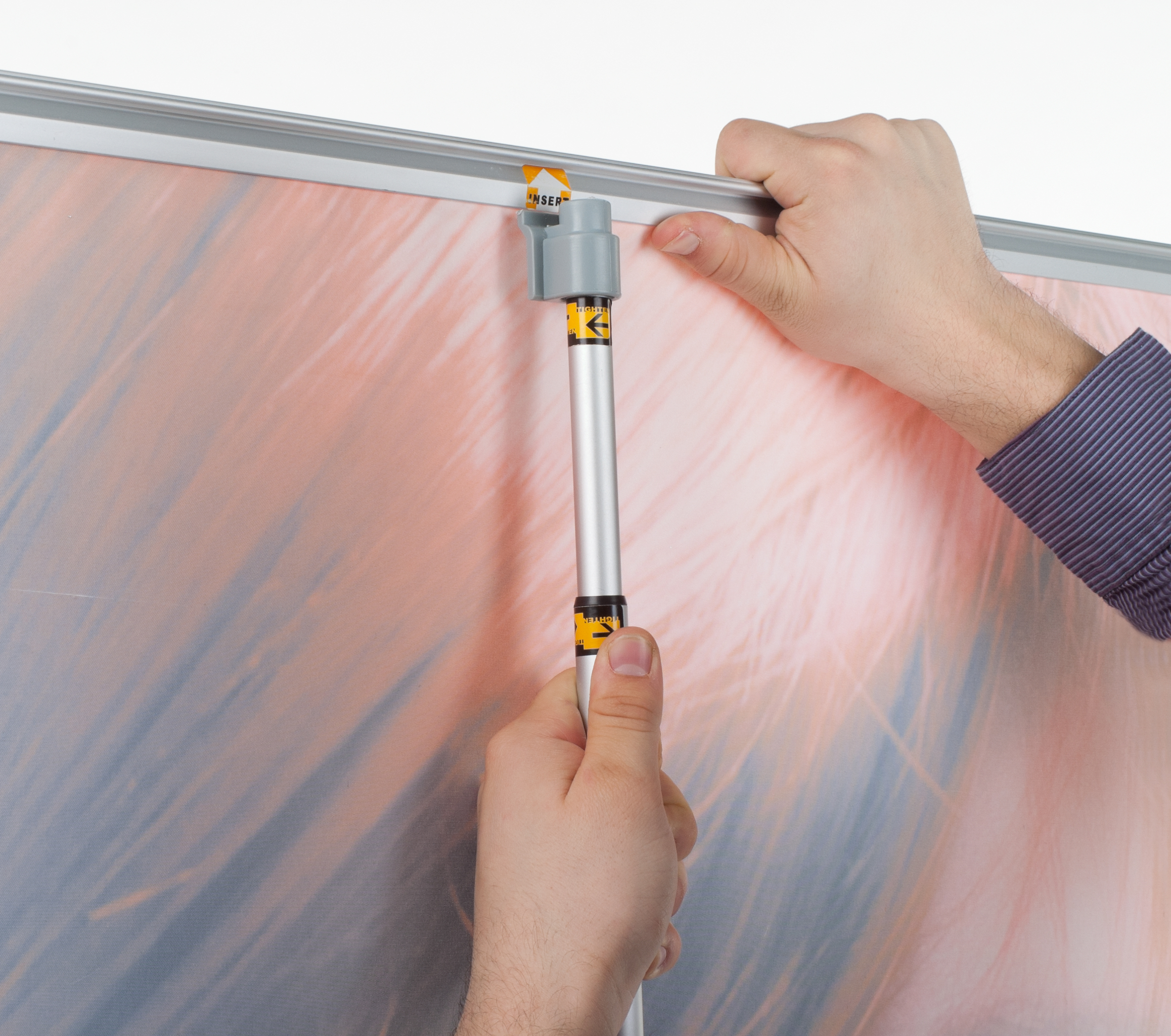 Retractable Banner Stand for 39 x 82 Graphic, Hook-and-Loop Connectors - Silver - Image 4