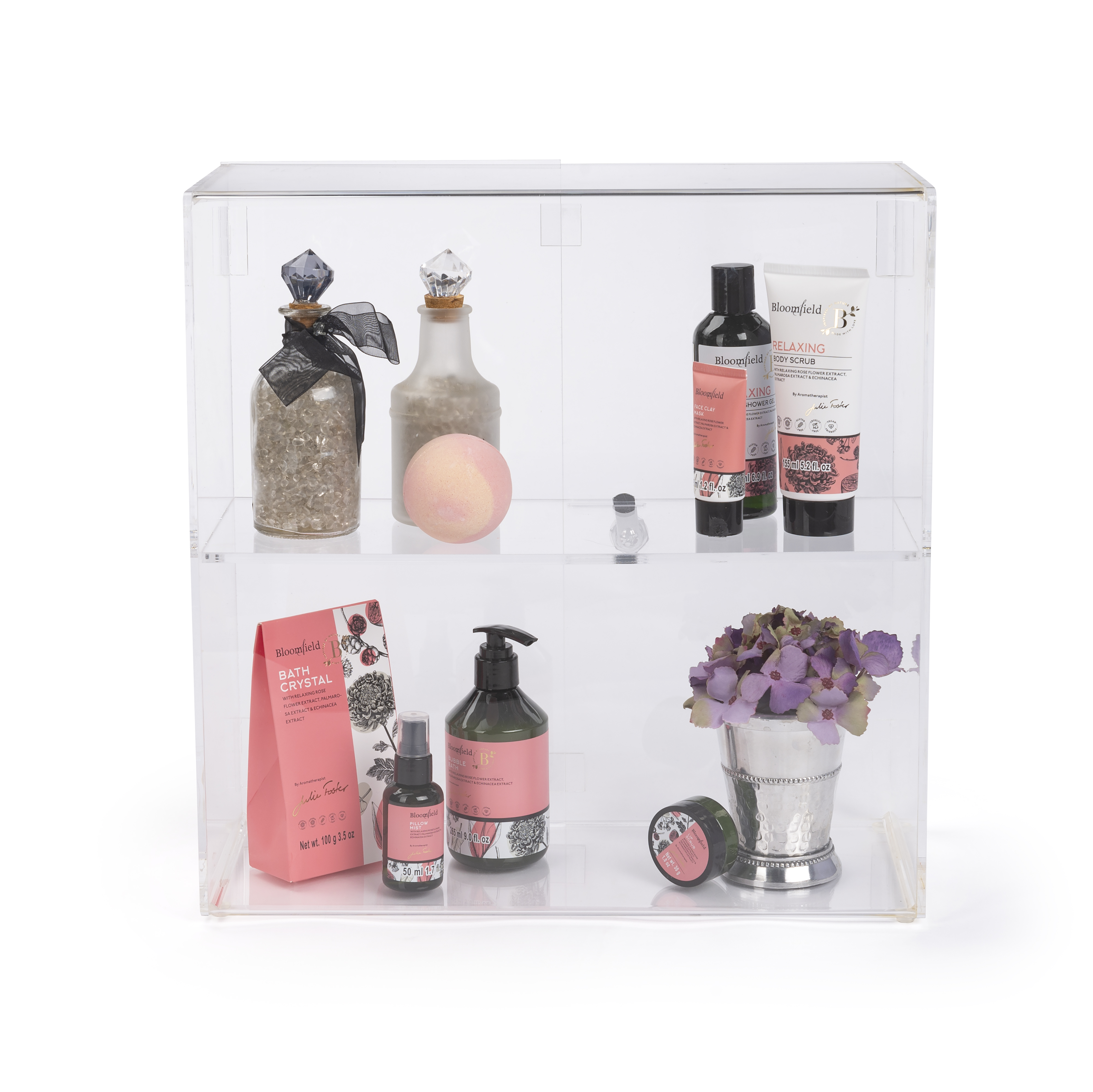 Recycled Acrylic Countertop Display Cases w/ Fixed Shelf & Locking Door - Clear - Image 5