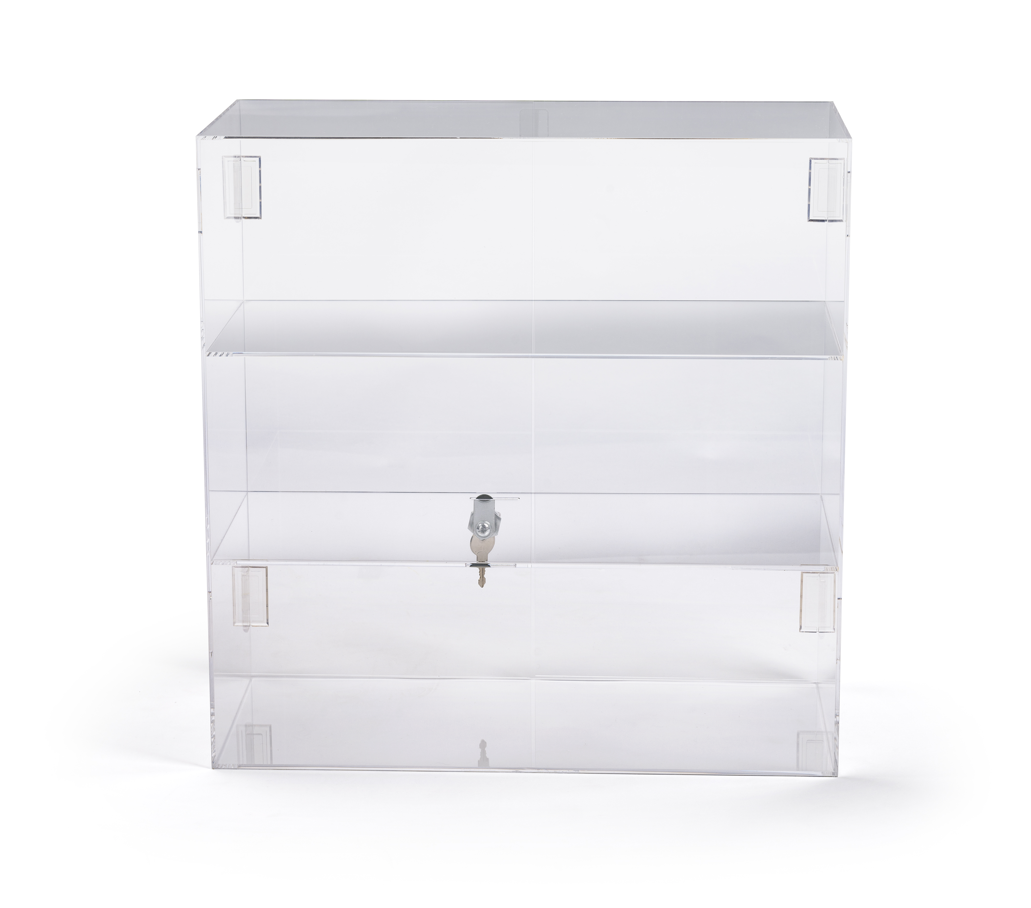 Acrylic Display Case - Hinged Doors & 2 Shelves | Displays2Go