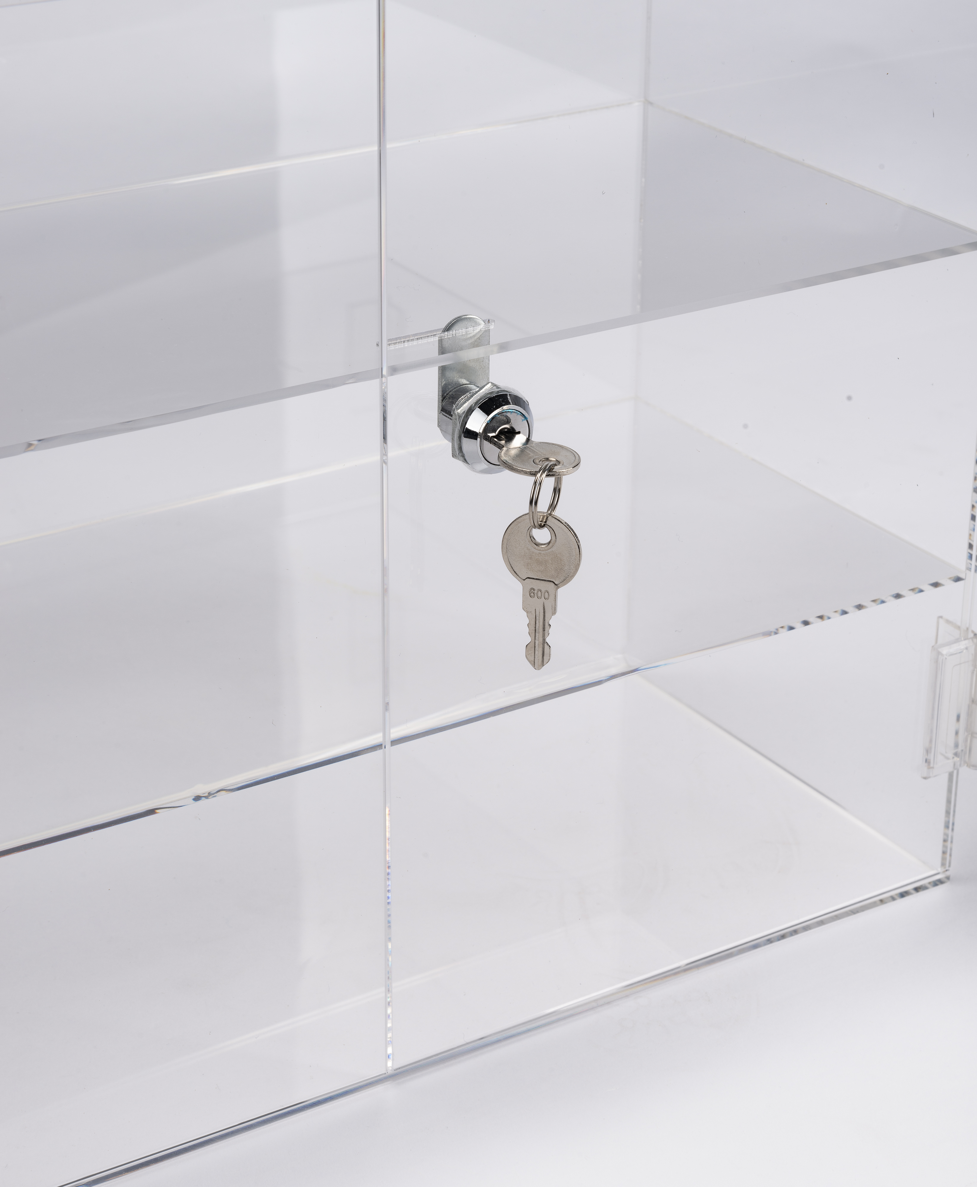 Acrylic Display Case | Locking Hinged Doors & 3 Shelves | Displays2Go