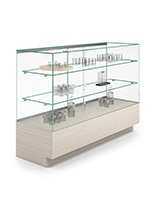Glass display counter with modern design