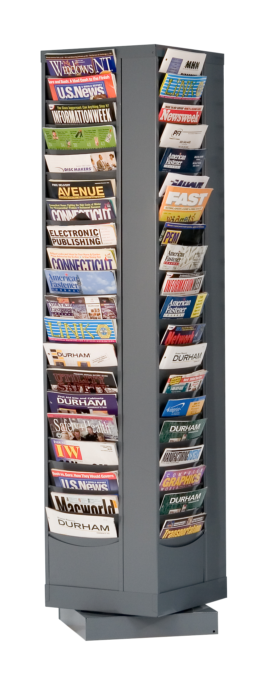 Revolving Paperback Book Racks (80) Pocket Revolving Literature Rack - Gray Finish | Displays2Go