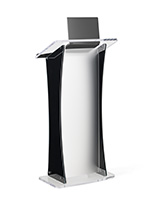 Collapsible acrylic podium with black sides