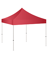 5x5 pop up canopy with bright red polyester cover