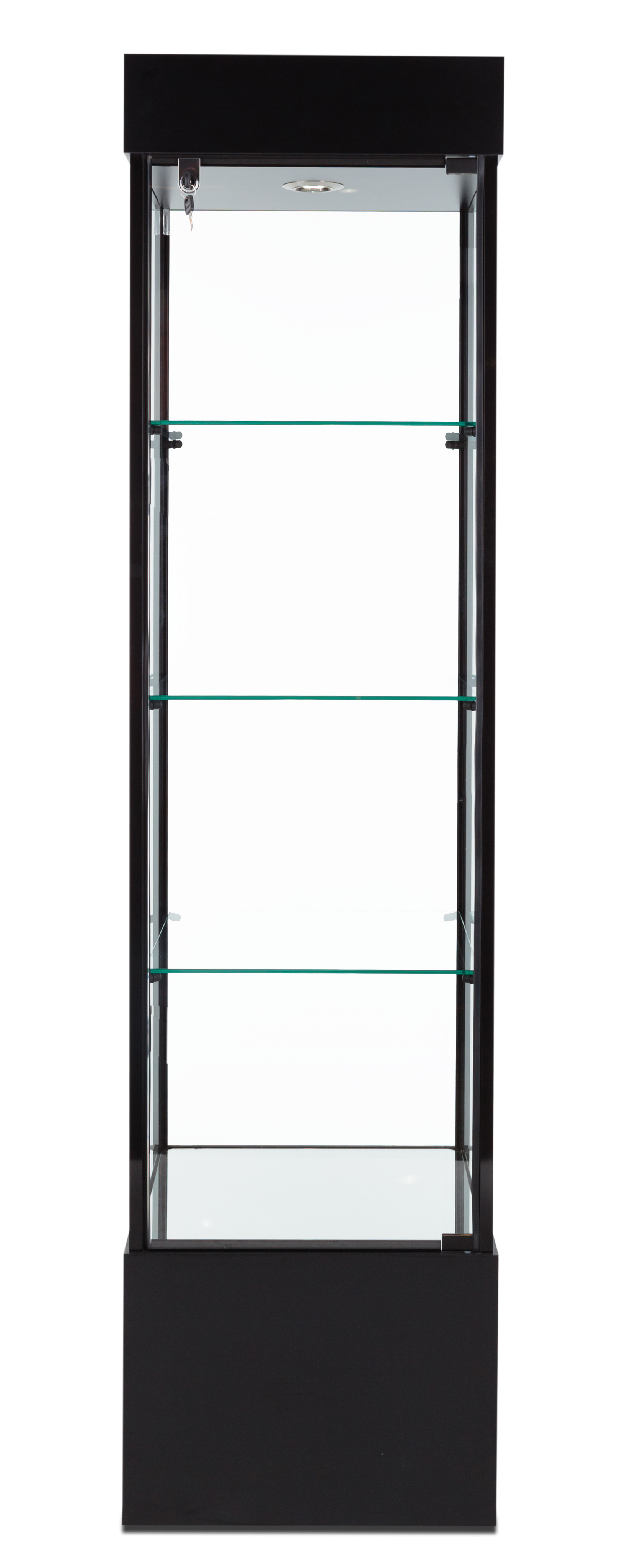 Black Tower Display Case | Spotlights & Adjustable Shelves | Displays2Go