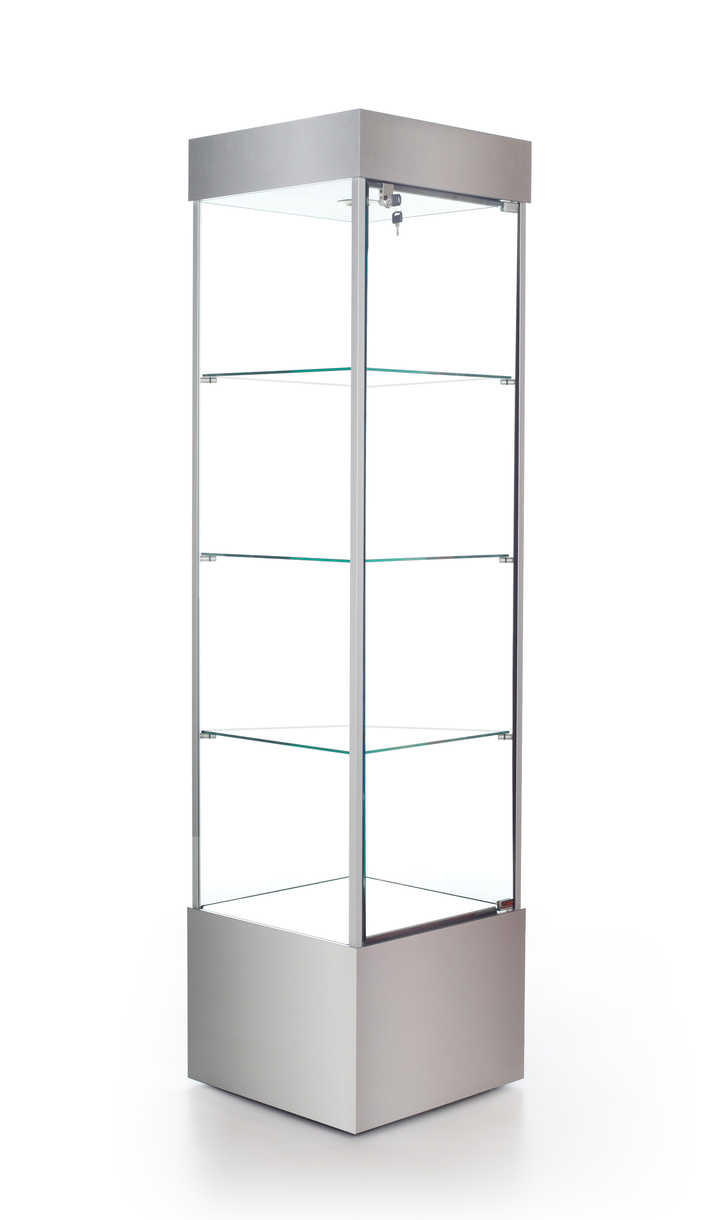 Tower Display Case | Silver Laminate with Square Shaped Design ...