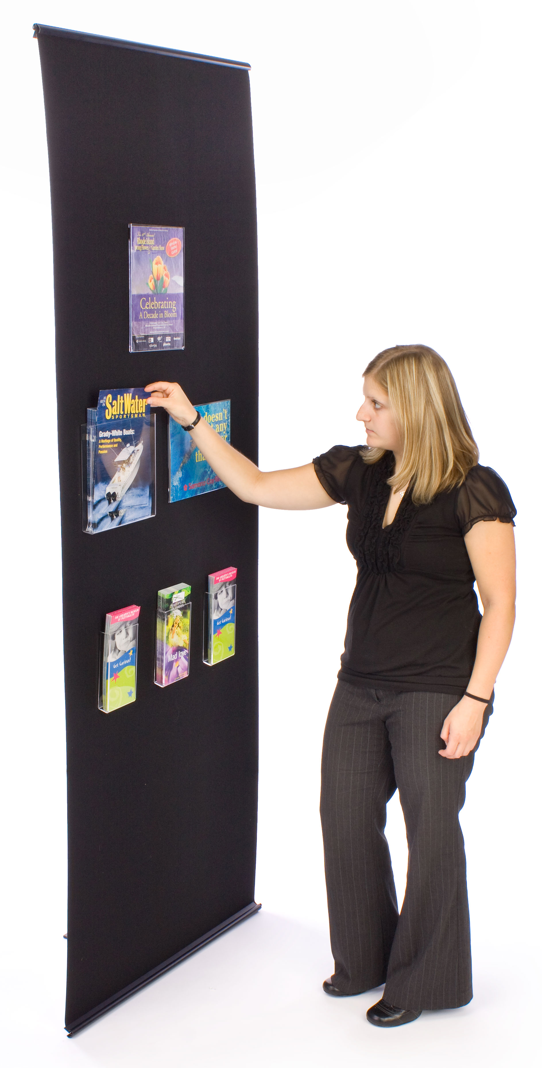 31 x 86-Inch Portable Hook-and-Loop Banner Stand - Black