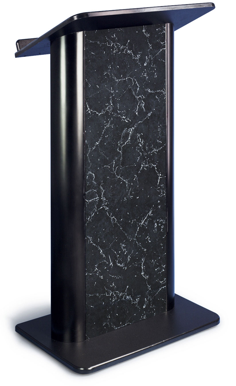 Podium Hit Insert Lectern Podiums with Pyrenees Marble Panel Insert | Displays2Go
