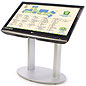 Flat panel stands mount a flat screen or monitor without distracting from the media on display.