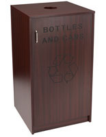 Hotel Recycling Receptacle with Mahogany