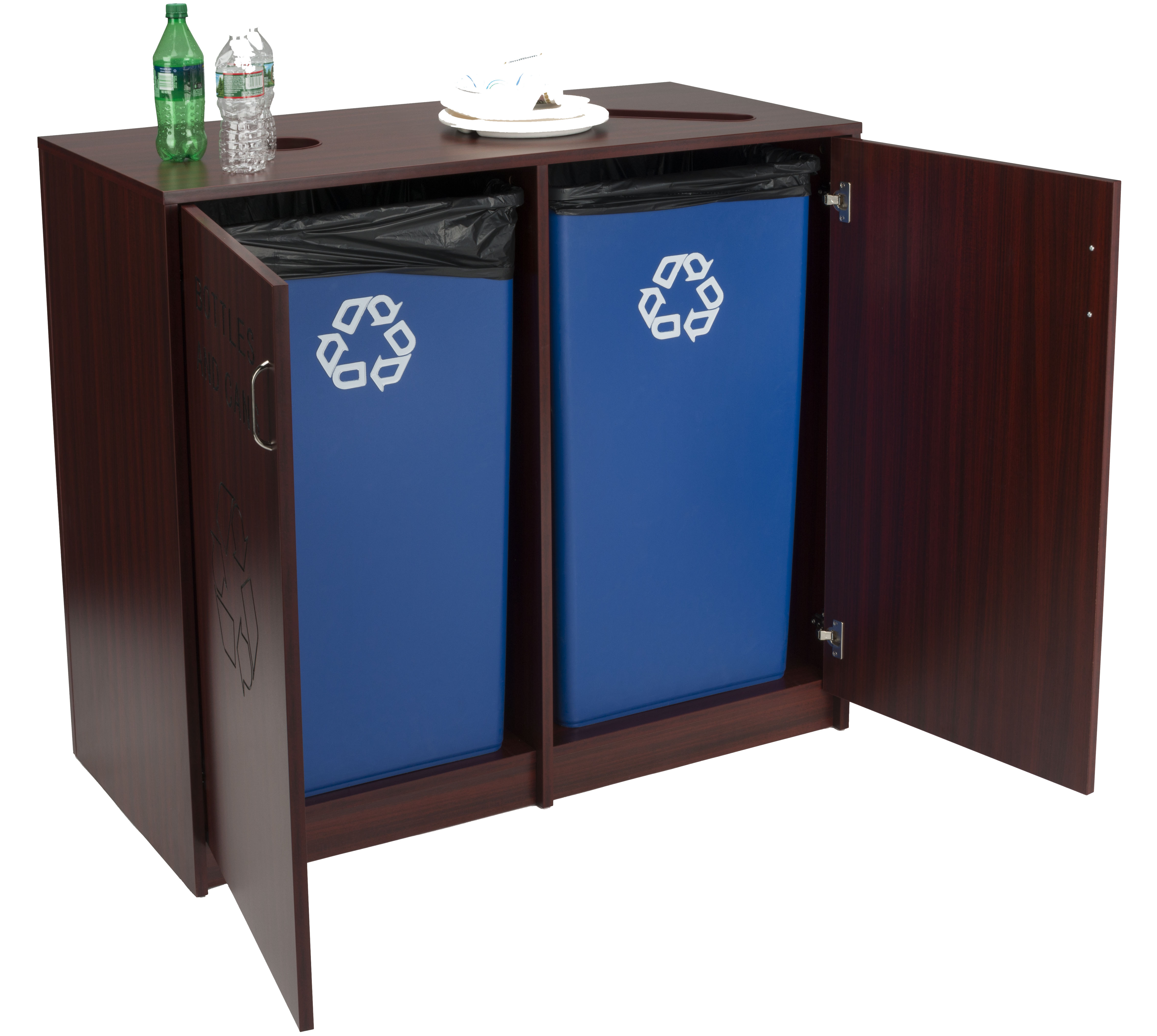 Recycling Office Bins | Can Hold (2) 36 Gallon Liners | Displays2Go