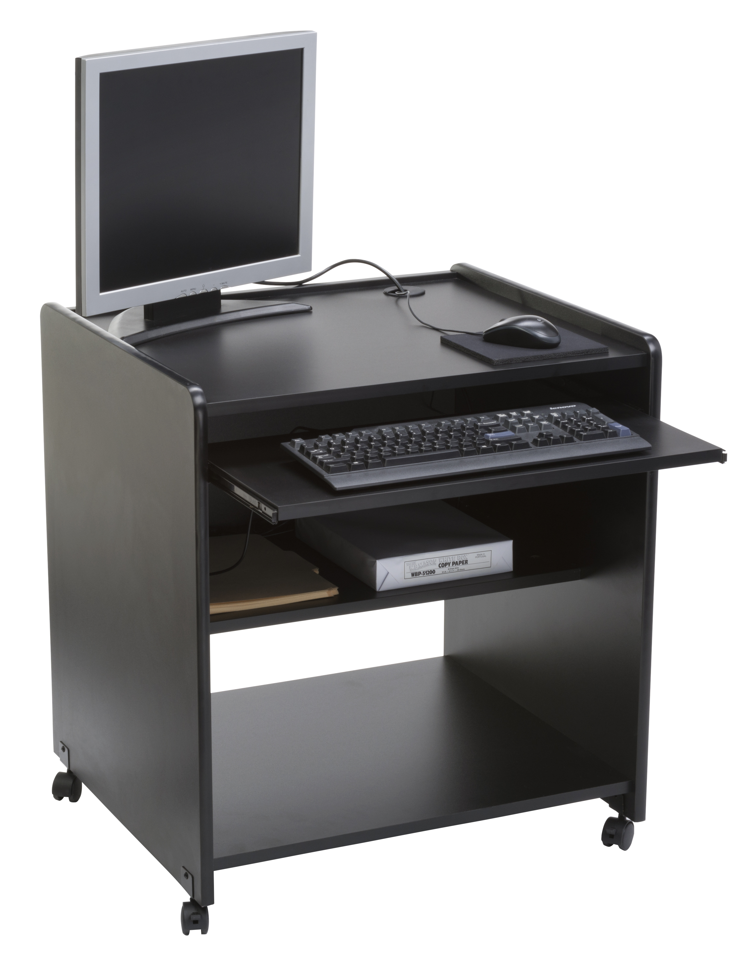 Computer Trolley Desk | 4 Rolling Casters | Displays2Go