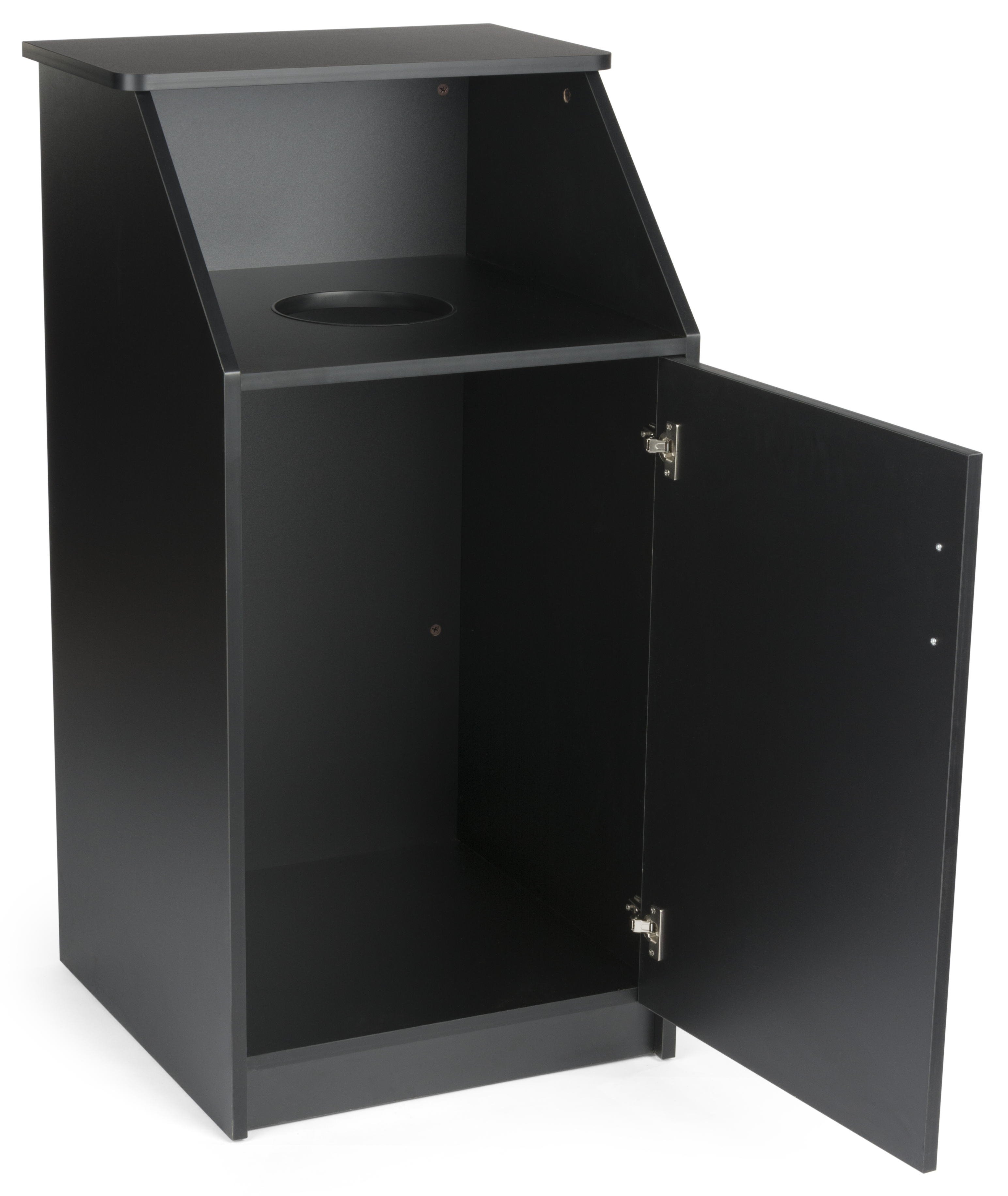 Trash Receptacle for 36 Gallon Bin, Circular Top Opening - Black - Image 3