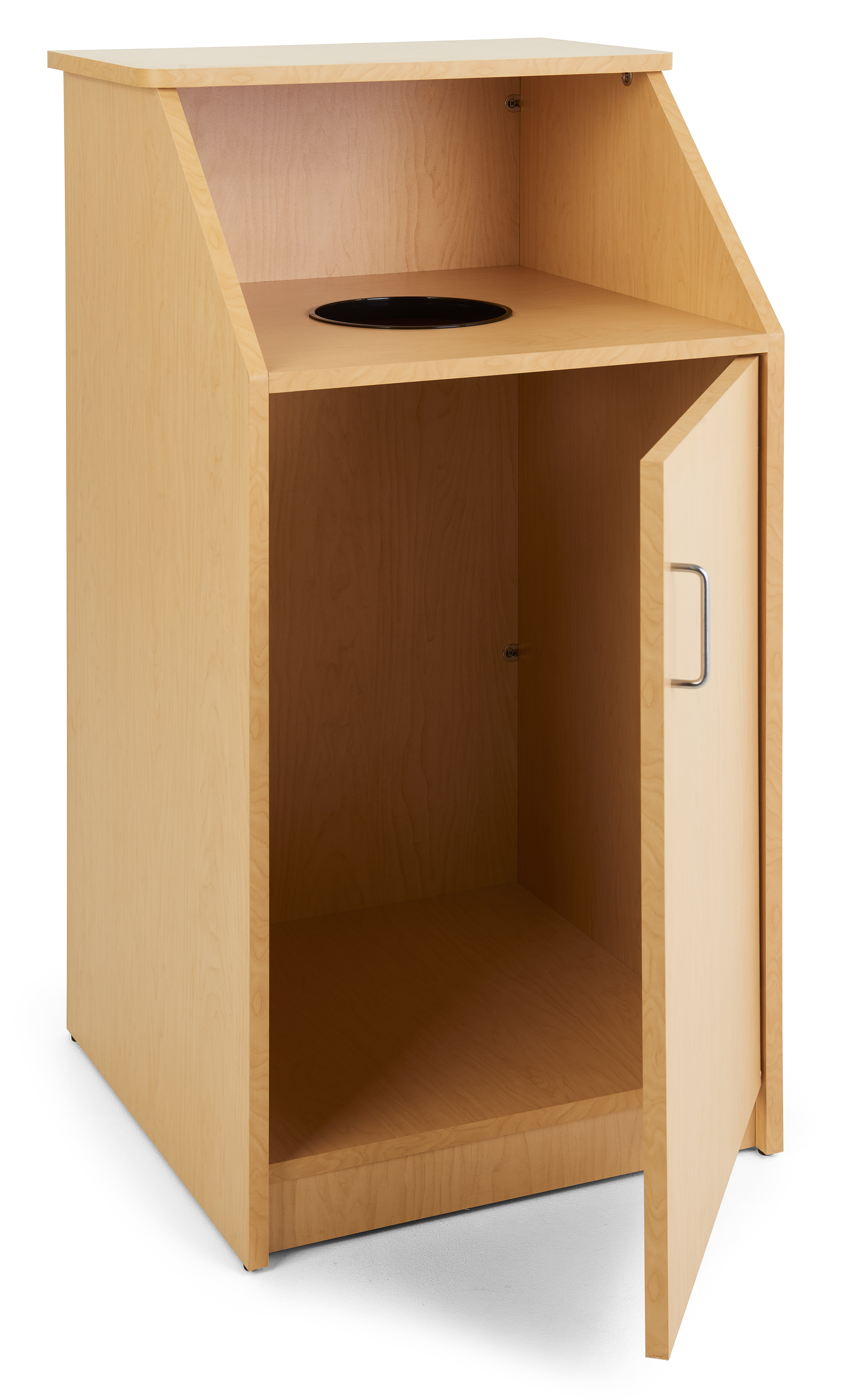 Trash Receptacle for 36 Gallon Bin, Circular Top Opening - Maple - Image 2