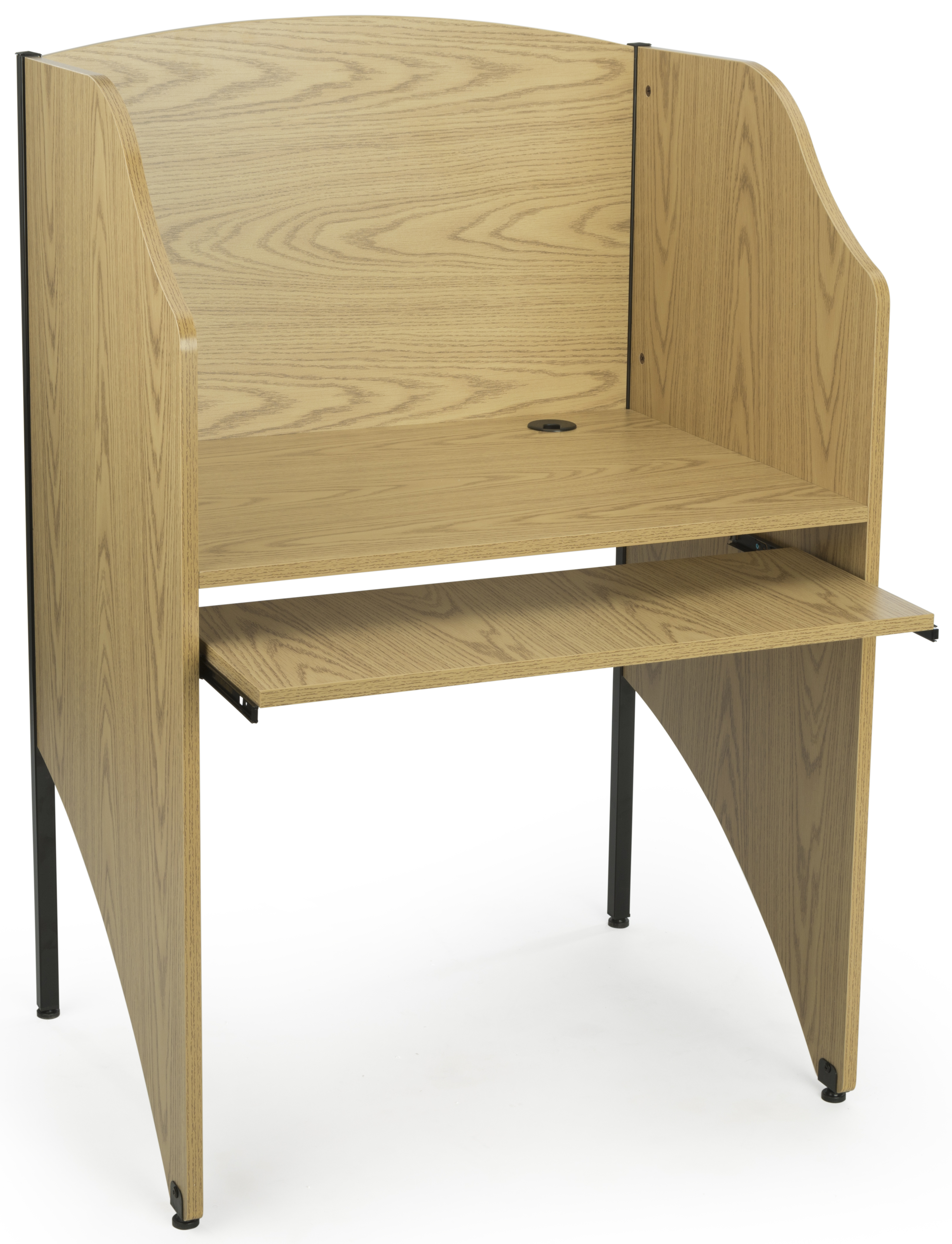 Carrel Table | Oak Finish with Matching Edge Banding | Displays2Go