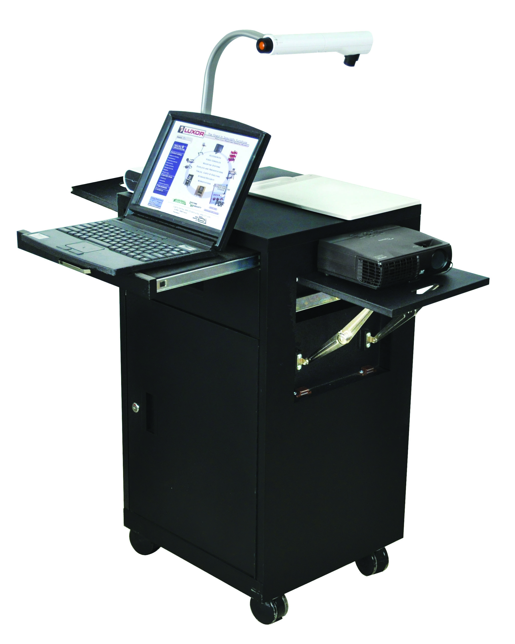 Multimedia Lectern Multimedia Lectern | Metal AV Cart | Displays2Go