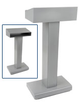 Closed Front Silver Steel Podium 