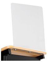 Acrylic podium sneeze guard for LCTMO series with clear design