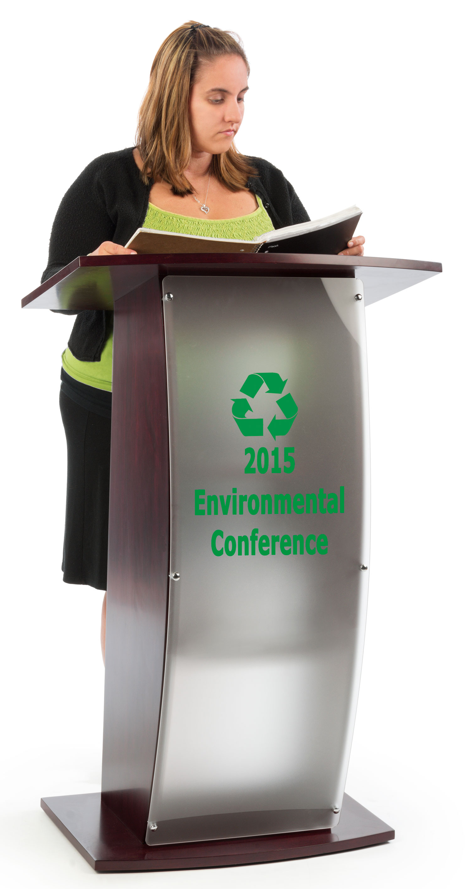 Custom Lectern | Frosted Front Acrylic Panel w/Vinyl Printing | Displays2Go