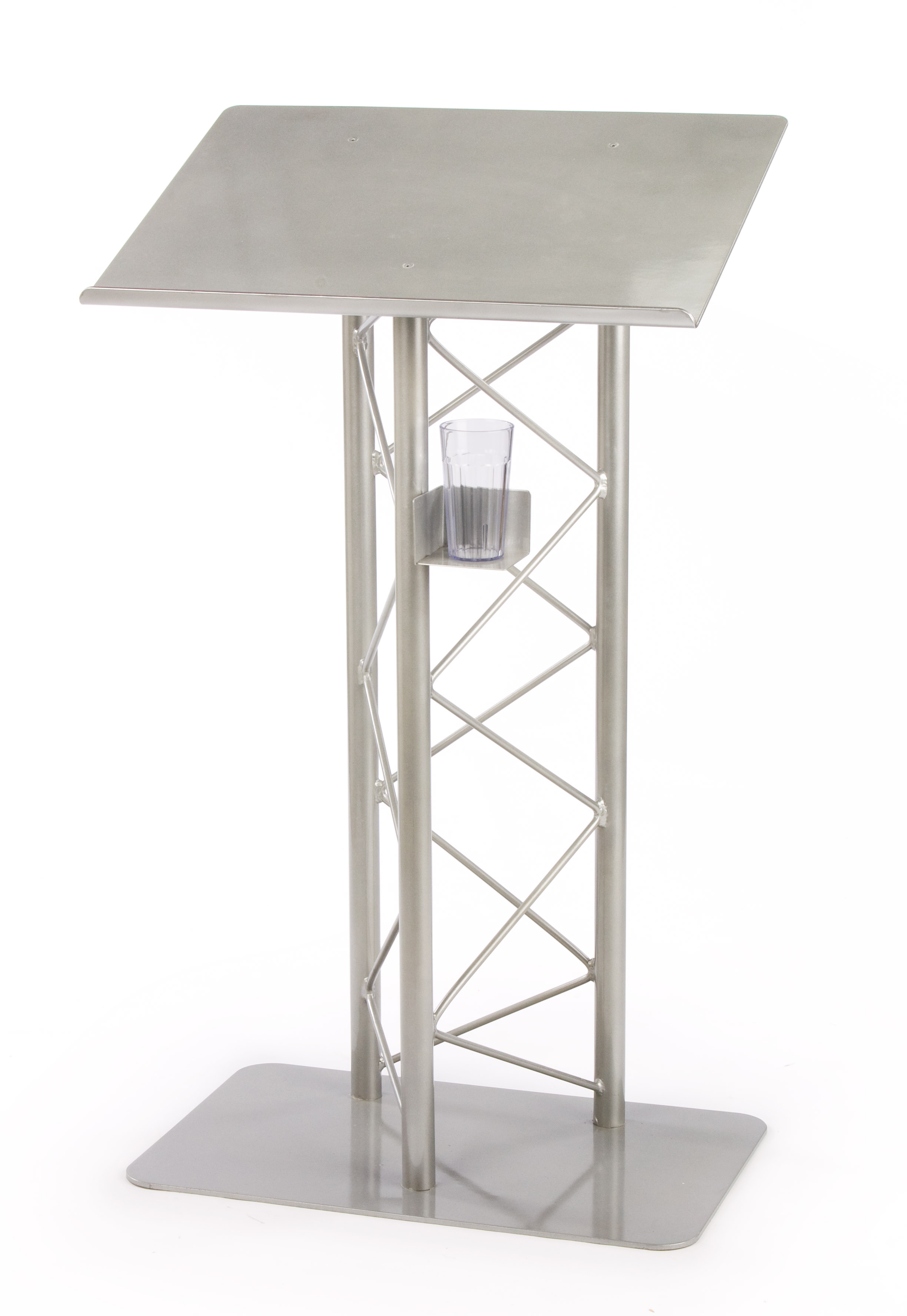 Truss Podium for Floor, Cup Holder, Aluminum and Steel - Silver - Image 2