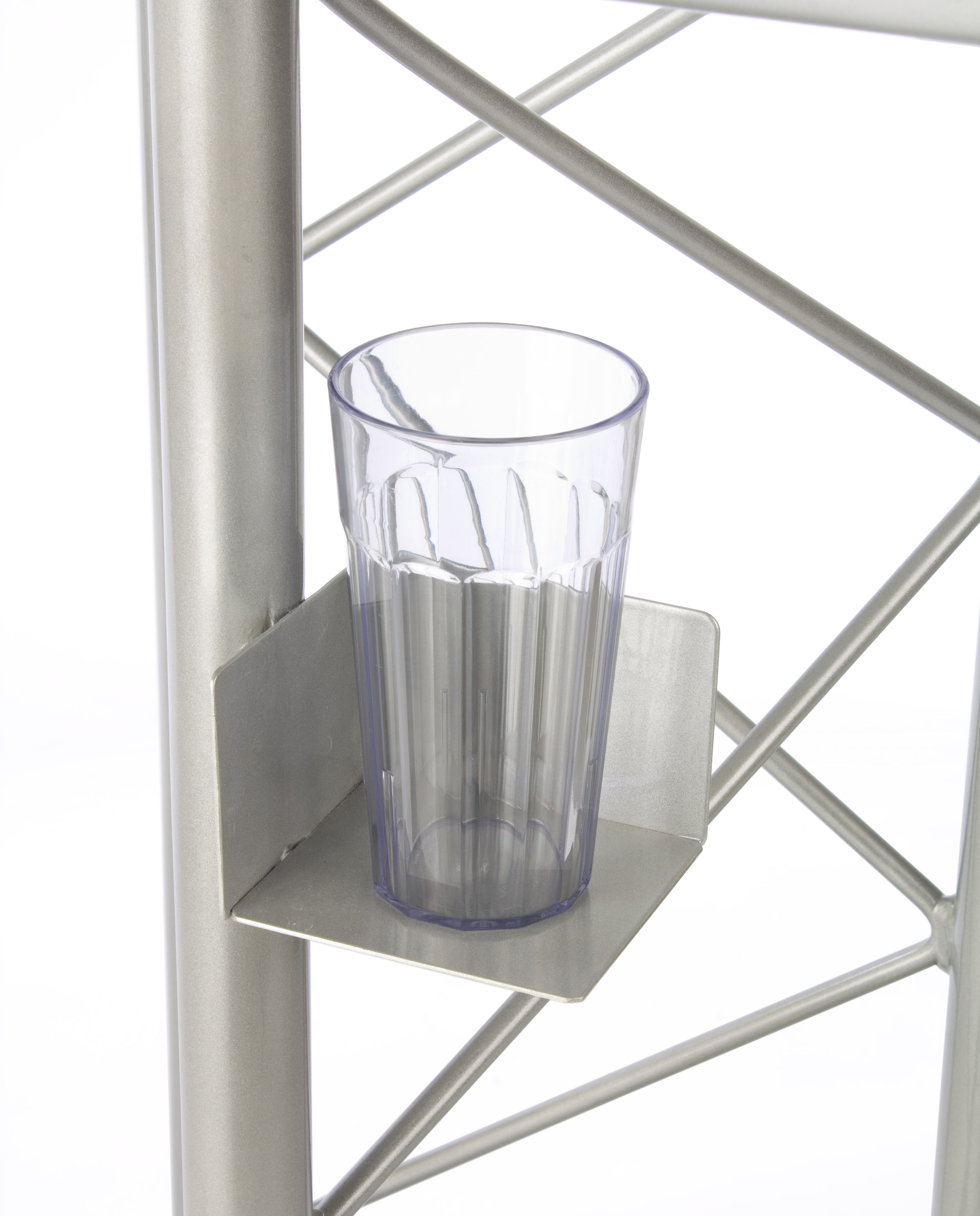 Truss Podium for Floor, Cup Holder, Aluminum and Steel - Silver - Image 4