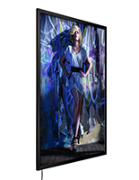 Window hung lightbox with front loading design 
