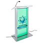 Frosted acrylic light up podium with logo and uv digital printing graphic