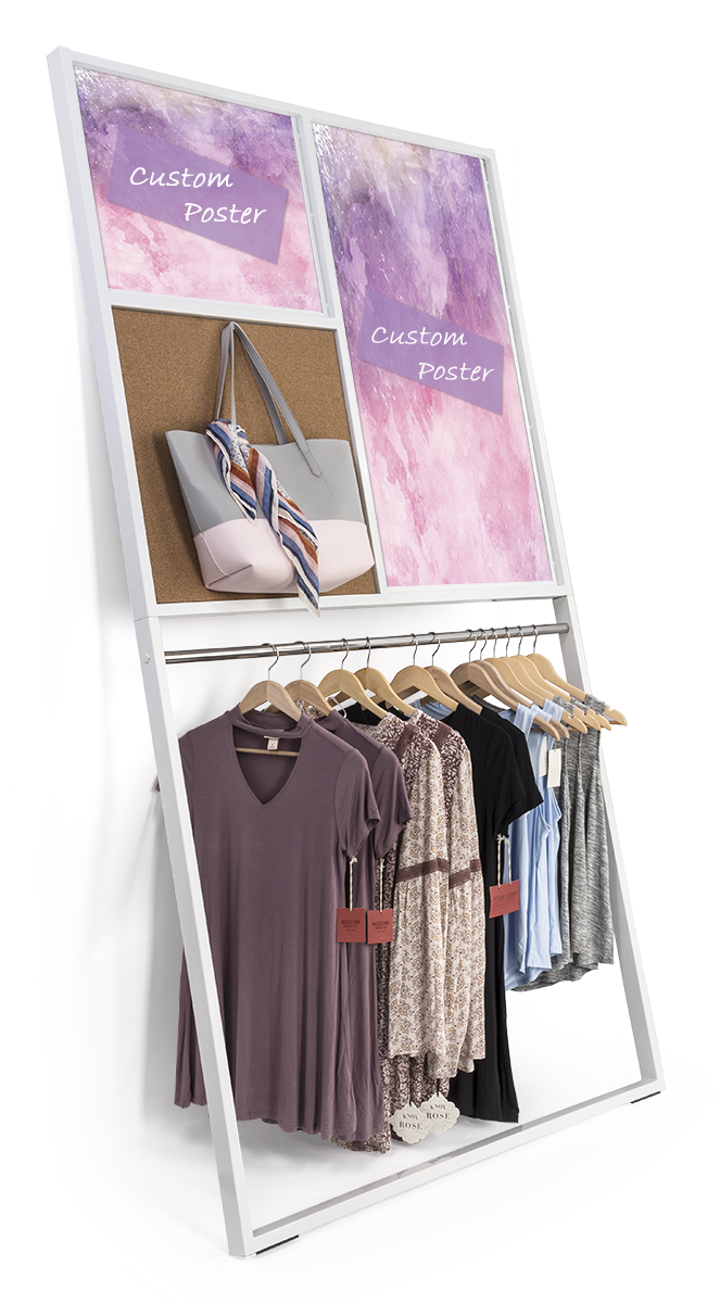 Leaning Wall Advertising Display Rack | Corkboard Accessory Area ...