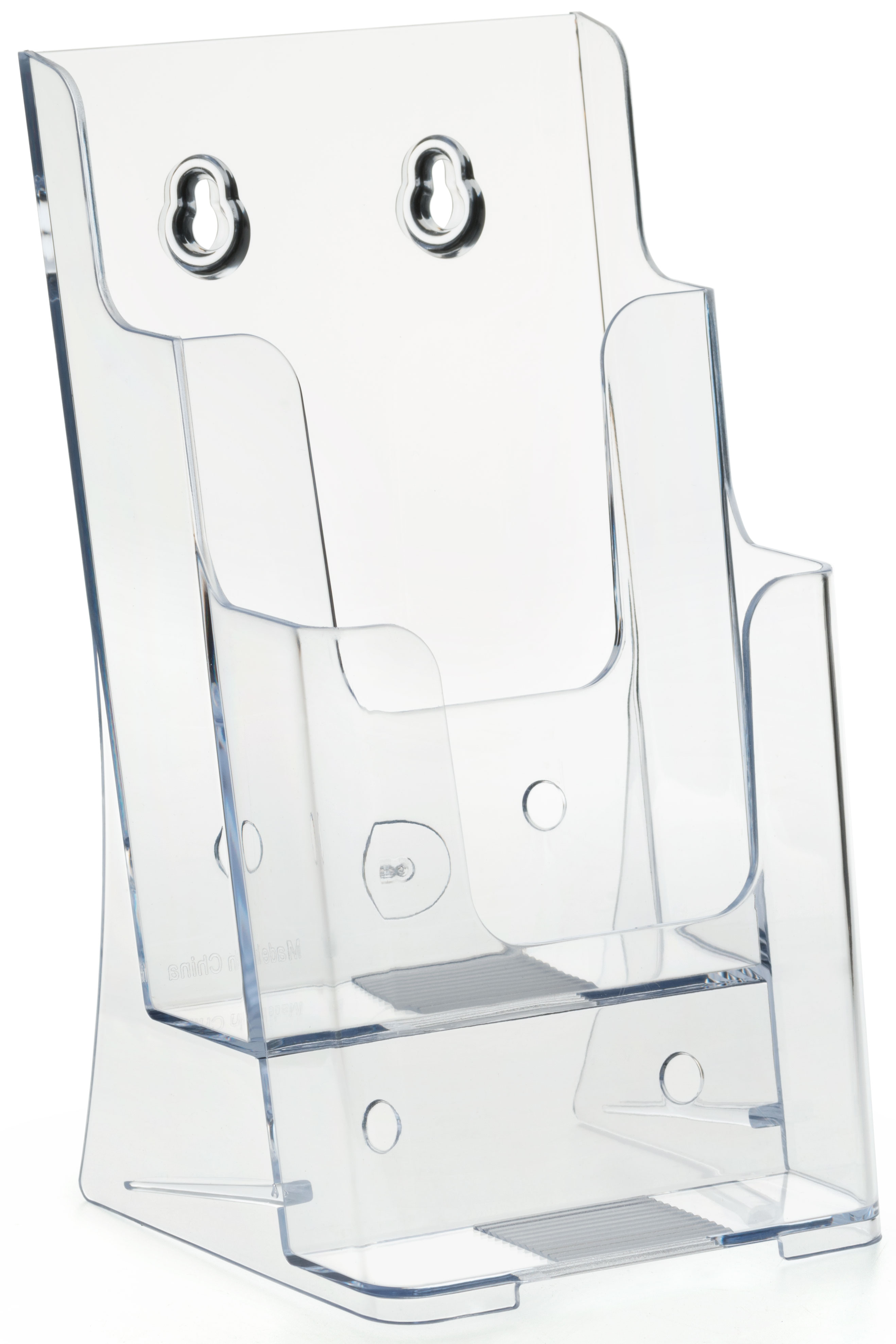 Acrylic Brochure Holder, 4"w Pockets, Wall or Tabletop - Image 2