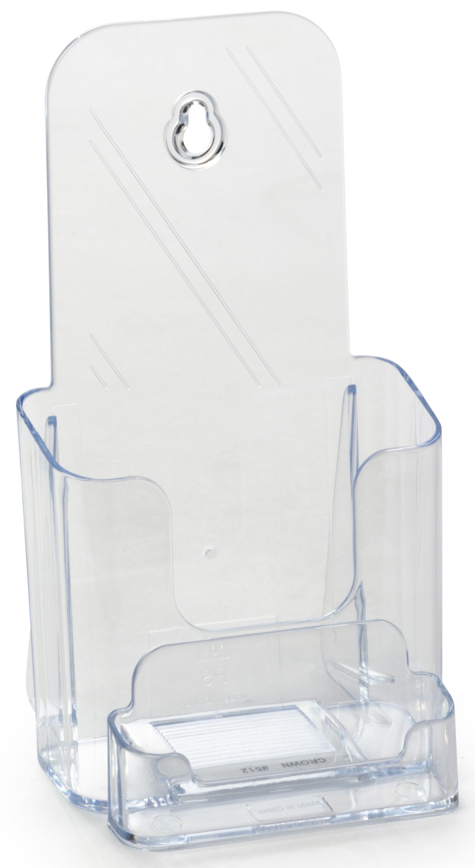 Clear Flyer Holder,2 Pack Acrylic Brochure Holder 8.5 X 11 In With Business Card Holder, 1-Tier Brochure Display Stand With Removable Divider For 4 X