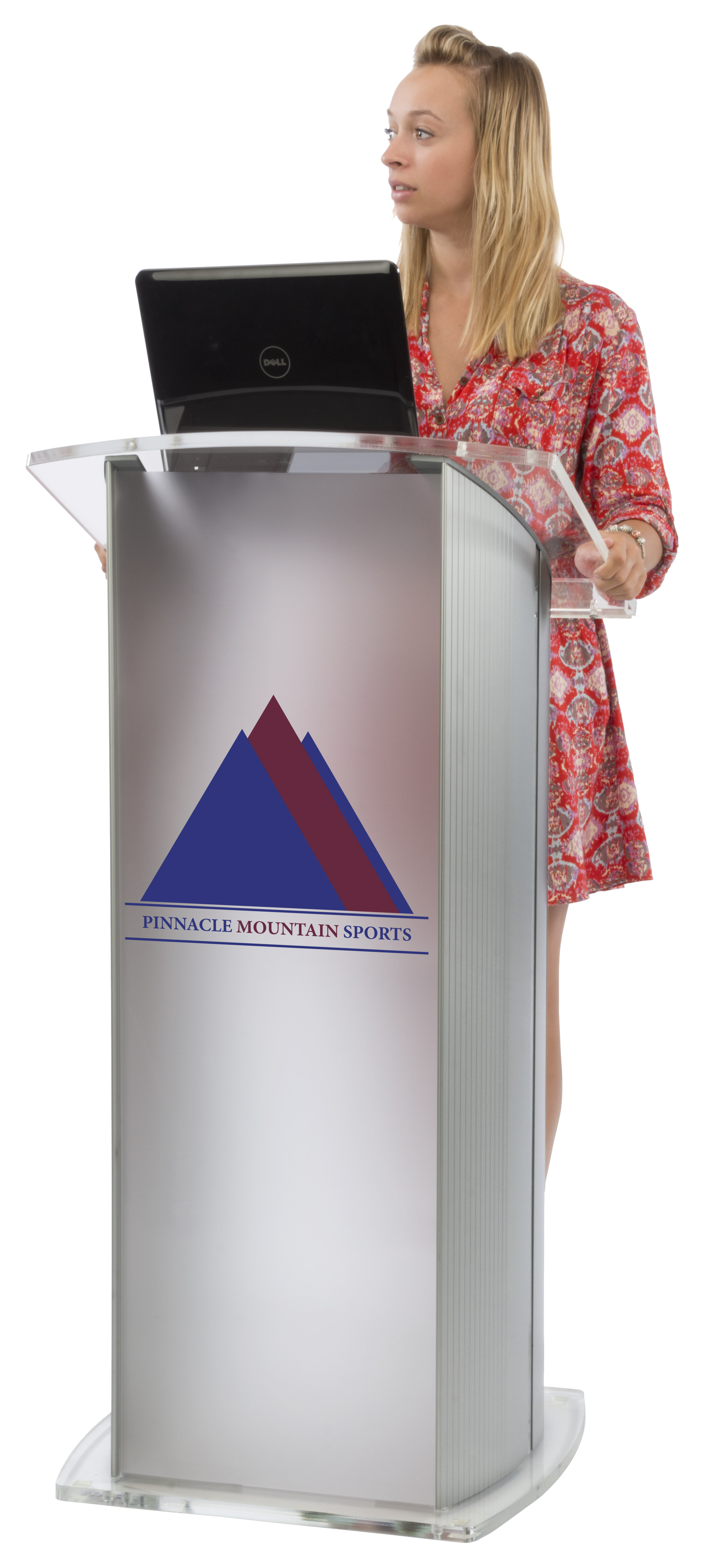 Frosted Plexiglass Podium with 2-Color Imprint | 14” x 14” Logo ...