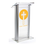 Clear Modern Pulpit with Custom Artwork