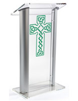 Acrylic Pulpit with Celtic Cross with Vinyl Printing