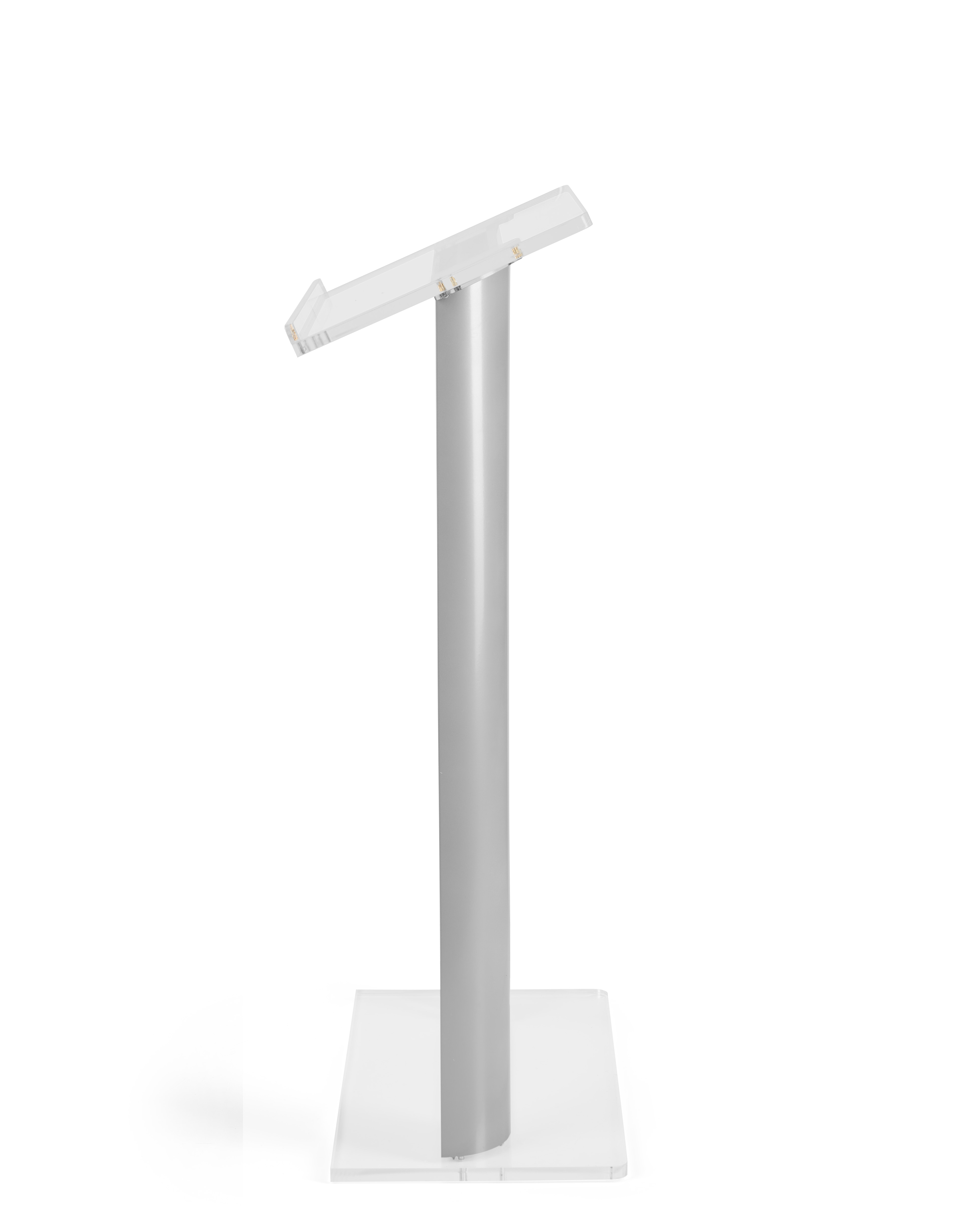 Recycled Acrylic Podium with Aluminum Sides, 2-Color Custom Graphic - Silver - Image 4