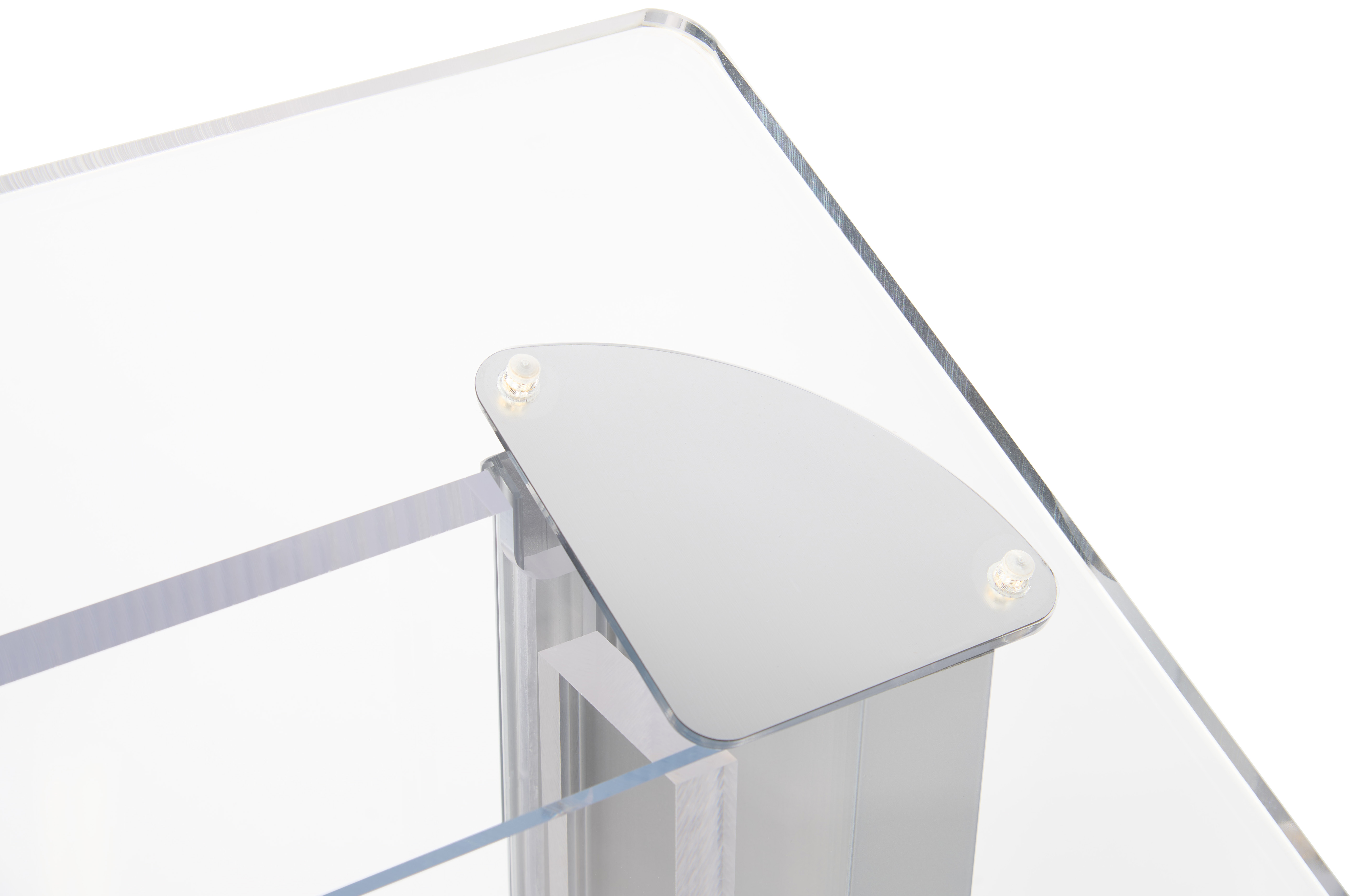 Recycled Acrylic Podium with Aluminum Sides, 2-Color Custom Graphic - Silver - Image 6