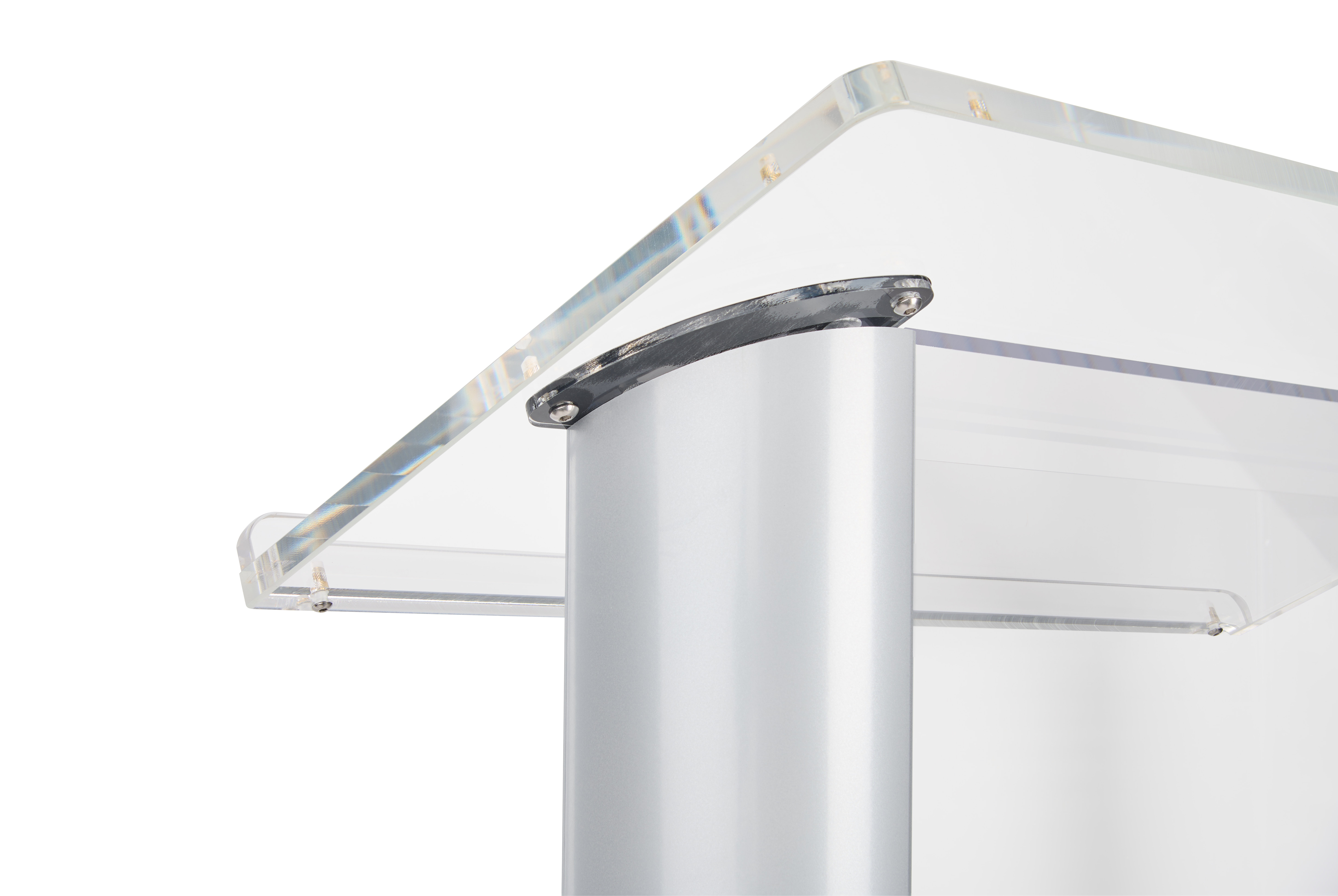 Recycled Acrylic Podium with Aluminum Sides, 2-Color Custom Graphic - Silver - Image 7